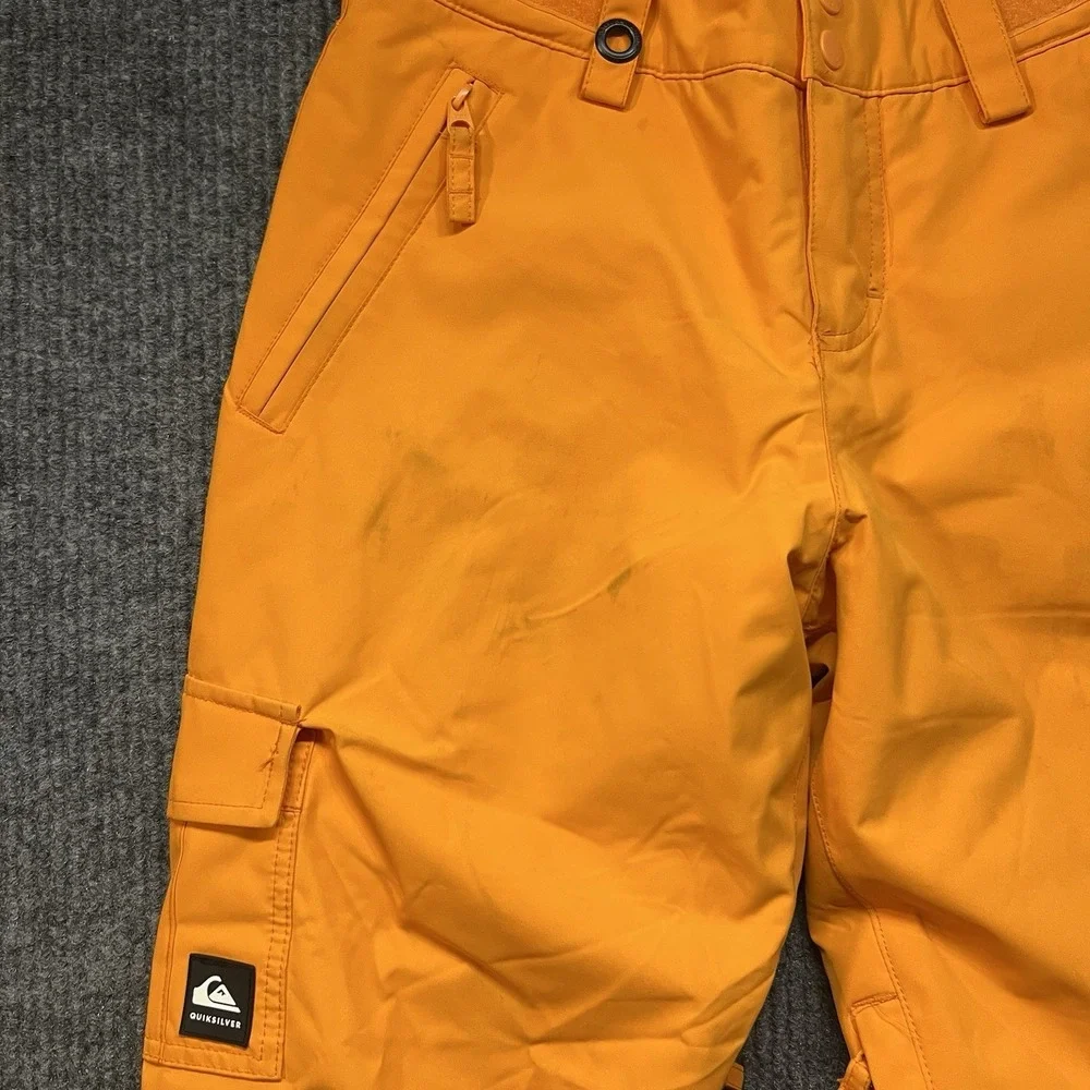 Quicksilver Porter Snow‎ Pants Youth Size L-14 Orange Dryflight 10k Waterproof
